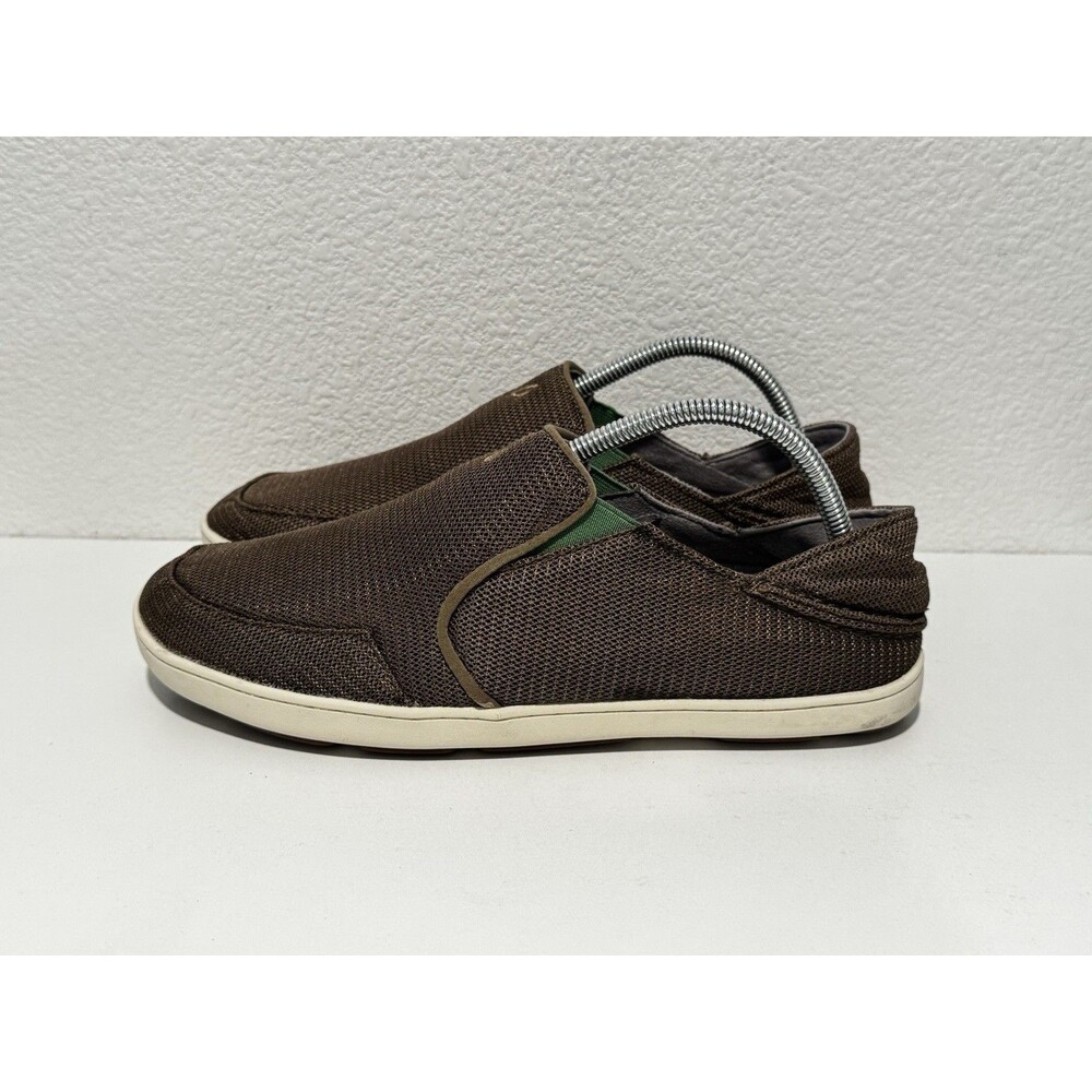 OLUKAI Mens Nohea Mesh Slip On Shoe Sz 9 Gray Convertible Boat Loafer Sneaker